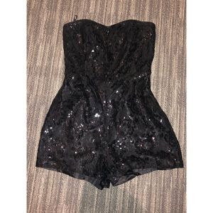 Express Lace Sequin Romper